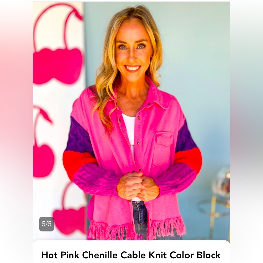Umgee Color Block Sweater Shacket